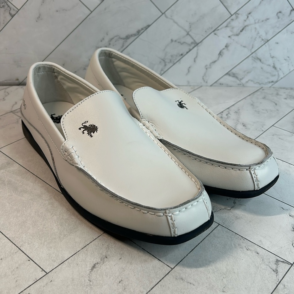 NWT VLADO LUXURY ELITE Men’s White Vegan Leather Loafer Slip On Size 8